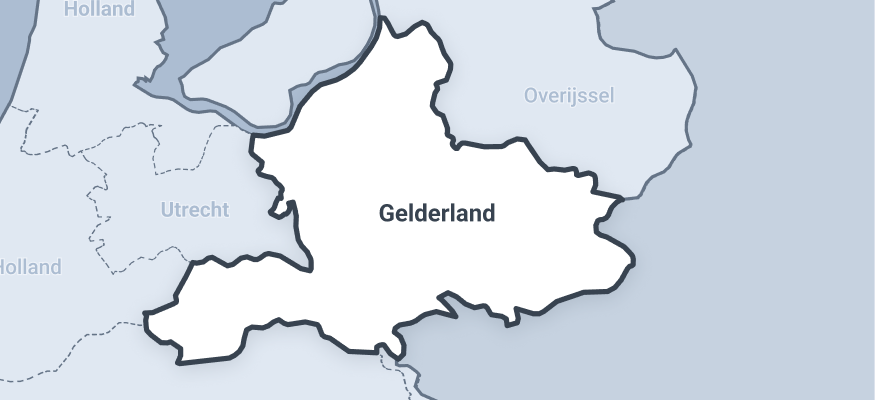 Kaart van de provincie Gelderland