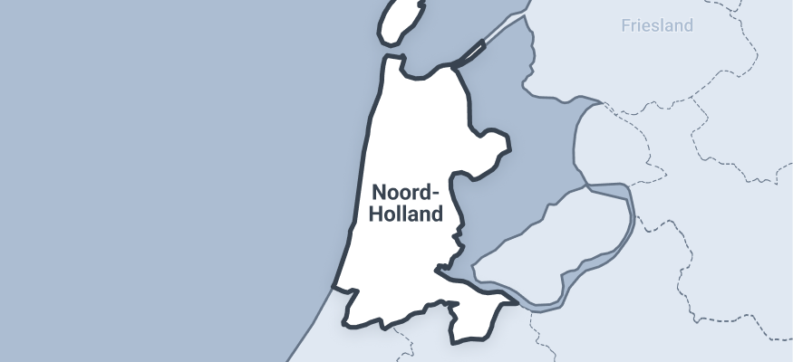 Kaart van de provincie Noord-Holland